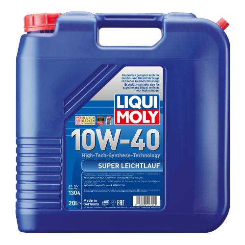 1304 LiquiMoly НС-синт. мот.масло Super Leichtlauf 10W-40 SN A3/B4 (20л) - 20 л