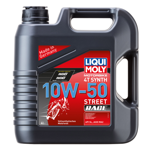 7508 LiquiMoly Синт-ое мот.масло д/4-т.мотоц. Motorbike 4T Synth Street Race 10W-50 SN Plus MA2 (4л) - 4 л