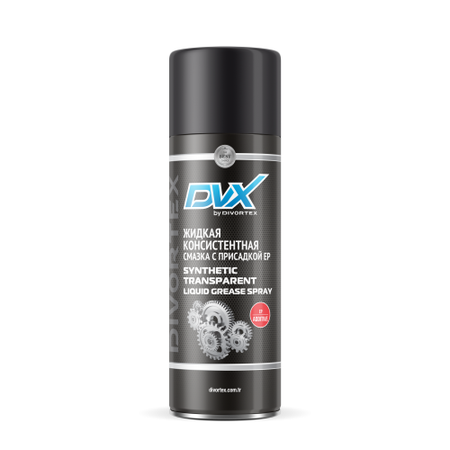 AER1204 DVX Универсальная синтетическая смазка-спрей  Synthetic Transparent Liquid Grease Spray with EP  (0,4л) - 0,4 л