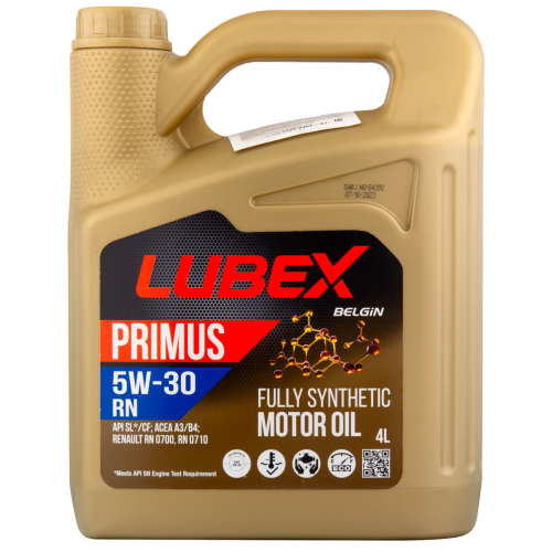L034-1329-0404 LUBEX Синт-ое мот.масло PRIMUS RN 5W-30 CF/SL A3/B4 (4л) - 4 л