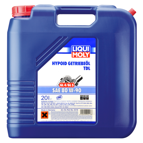 4218 LiquiMoly Мин. тр.масло Hypoid-Getrieb.TDL 80W-90 GL-4/GL-5/MT-1 (20л) - 20 л