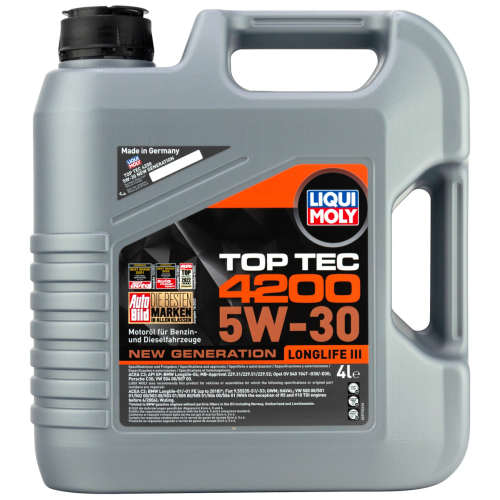 3715 LiquiMoly НС-синт. мот.масло Top Tec 4200 5W-30 New Generation SP C3 (4л) - 4 л
