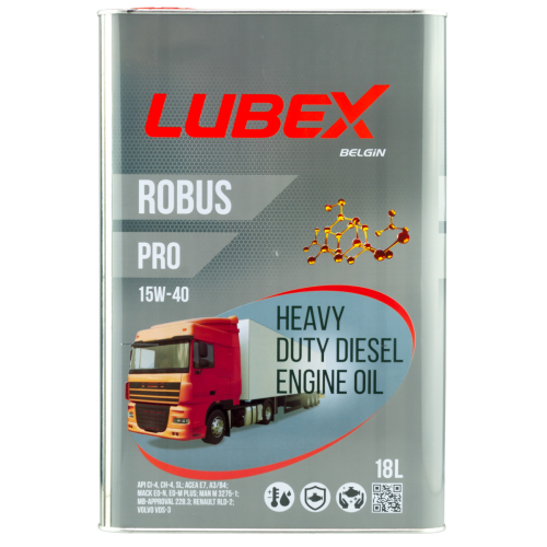 L019-0773-0018 LUBEX Мин. мот.масло ROBUS PRO 15W-40 CH-4/CI-4/SL A3/B4/E7 (18л) - 18 л