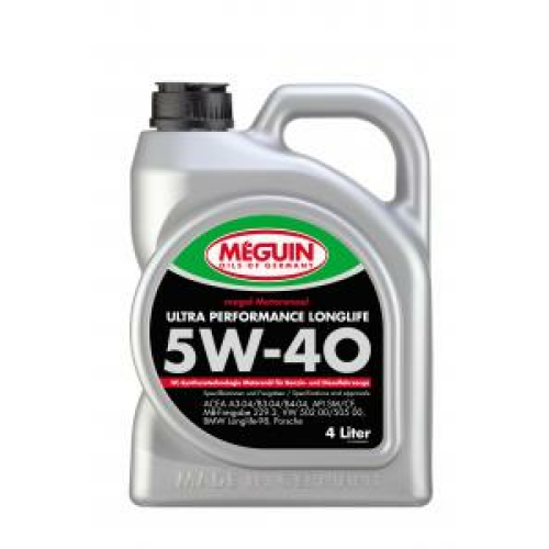 6486 Meguin НС-синт. мот.масло Megol Motorenoel Ultra Performance Longlife 5W-40 CF/SN B4/A3 (4л) - 4 л